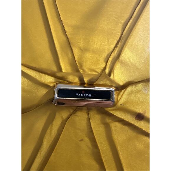 Vintage Yellow KNIRPS Folding Umbrella With Leather Case - Picture 7 of 8